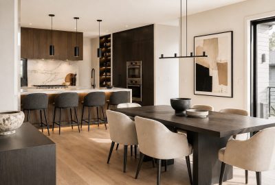 Contemporary kitchen and dining room