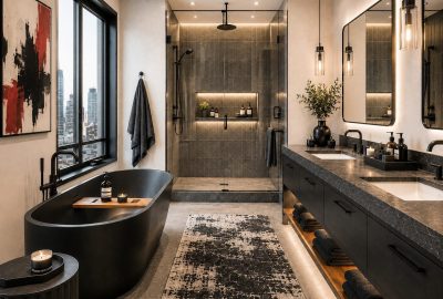 Urban chic master bathroom