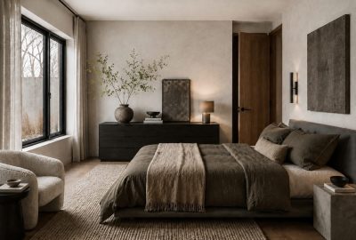 Brutalism guest bedroom