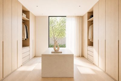 Minimalism walk in closet