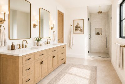 Modern farmhouse master bath