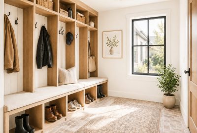 Modern farmhouse mudroom