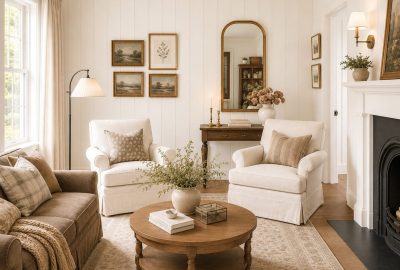 Modern farmhouse parlor